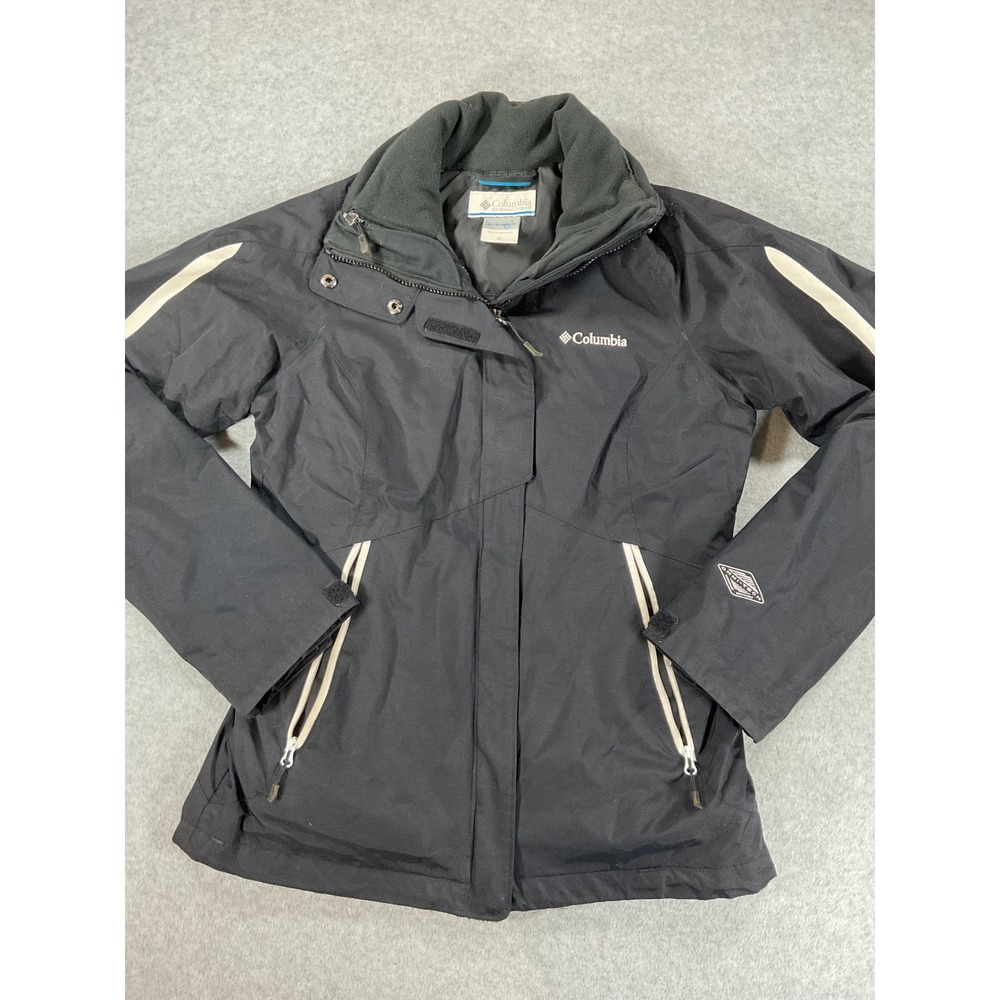 Columbia Interchange Omni-Tech Jacket Women XS Black Waterproof Winter Coat 2819